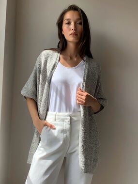 Aritzia Community Iconic Cape Open-Front Oversized Knitted Sweater Cardigan